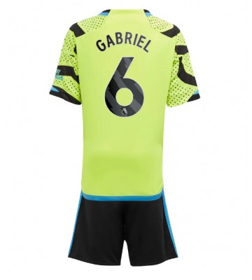 Arsenal Gabriel Magalhaes #6 Udebanesæt Børn 2023-24 Kort ærmer (+ korte bukser)